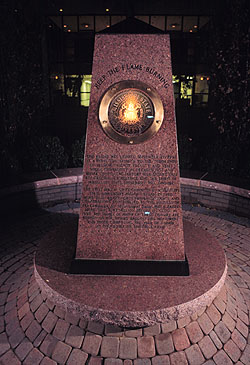 The eternal flame monument at night